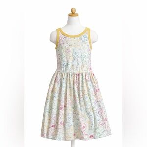 Care Bears Girls Dress L 10/12 Rainbow Outline Print Sleeveless Skater Style New